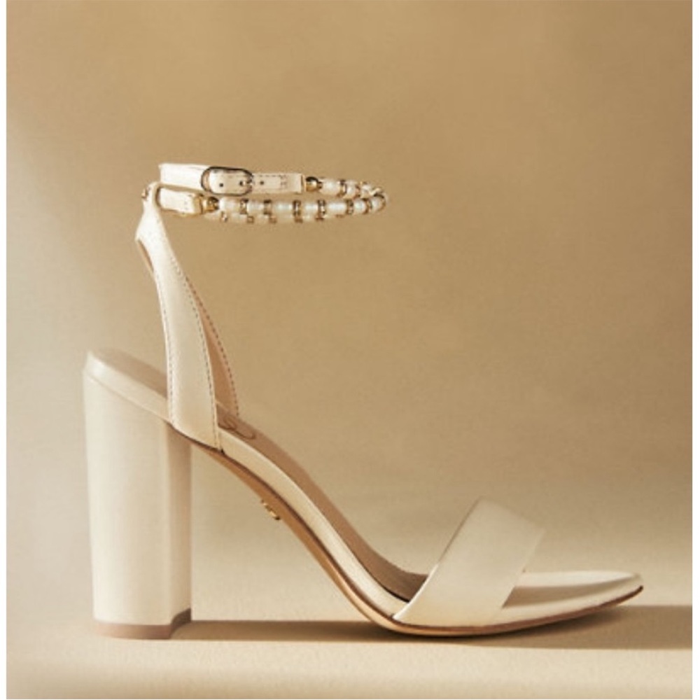 Sam Edelman for BHLDN Freshwater Pearl Cream Heels - Picture 2 of 8